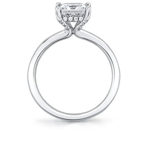 Sylvie Melany Oval Hidden Halo Engagement Ring