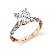 Load image into Gallery viewer, Sylvie Peighton Cushion Cut Hidden Halo Pave Engagement Ring