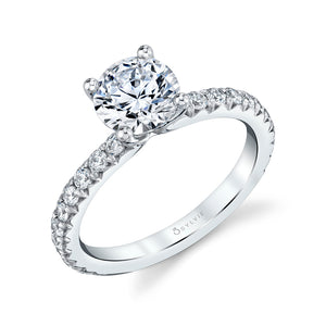 Sylvie Vanessa Round Classic ½ Way Engagement Ring Setting