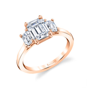Sylvie Gigi Emerald Three Stone Engagement Ring