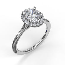 Load image into Gallery viewer, Oval Cut Halo Engagement Ring