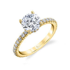 Sylvie Round Cut Classic ½ Way Engagement Ring