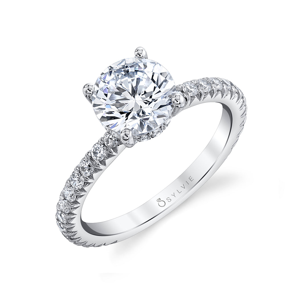 Sylvie Round Cut Classic ½ Way Engagement Ring