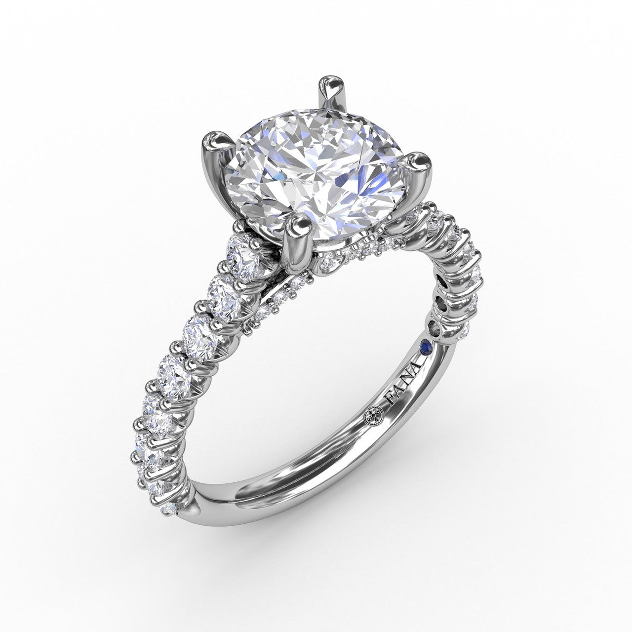 Contemporary Bypass Engagement Ring Setting in White Gold