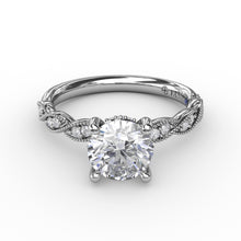 Load image into Gallery viewer, Classic Diamond Solitaire Engagement Ring With Diamond Twist Band