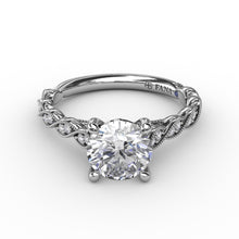 Load image into Gallery viewer, Classic Diamond Solitaire Engagement Ring With Diamond Twist Band