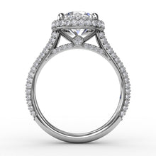Load image into Gallery viewer, Seamless Pavé Diamond Double Halo Engagement Ring
