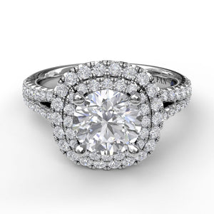 Elegant Double Halo Engagement Ring