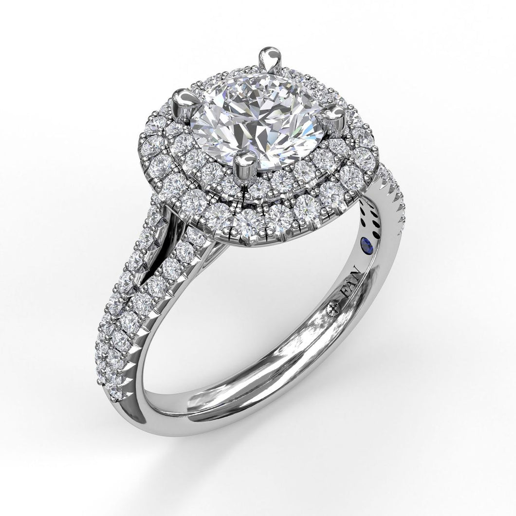 Elegant Double Halo Engagement Ring