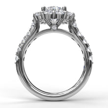 Load image into Gallery viewer, Large Diamond Cushion Halo Engagement Ring