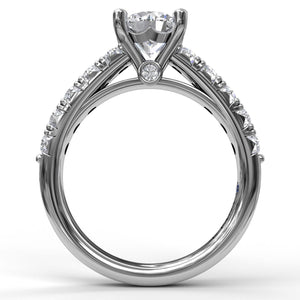 Handset French Pave Diamond Engagement Ring