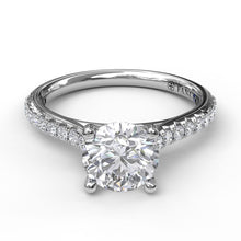 Load image into Gallery viewer, Delicate Classic Engagement Ring with Delicate Side Detail