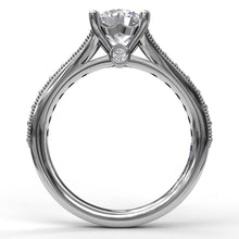 Load image into Gallery viewer, Classic Diamond Engagement Ring with Detailed Milgrain Band