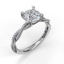 Load image into Gallery viewer, Petite Diamond Twist Engagement Ring