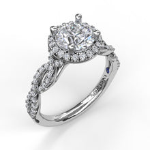Load image into Gallery viewer, Round Halo Twist Engagement Ring