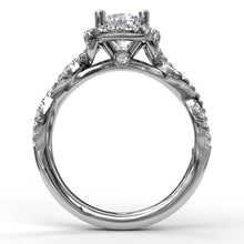 Load image into Gallery viewer, Round Halo Twist Engagement Ring