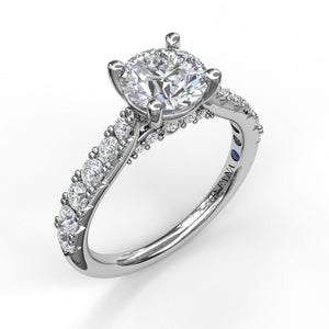 Delicate Classic Engagement Ring with Delicate Side Detail