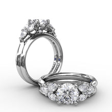 Load image into Gallery viewer, Floral Multi-Stone Engagement Ring With Diamond Leaves