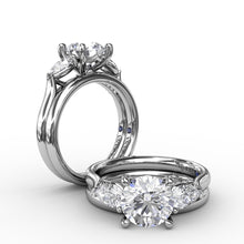 Load image into Gallery viewer, Classic Three-Stone Engagement Ring With Pear-Shape Side Diamonds