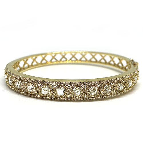 18K Yellow Gold Rose Cut Diamond Bracelet