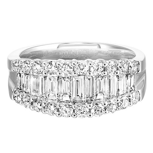 14K Graduated Baguette & Round Diamond Band, 1.85ctw