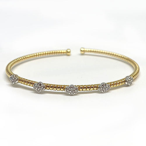 18K Yellow and White Gold Flex Cuff