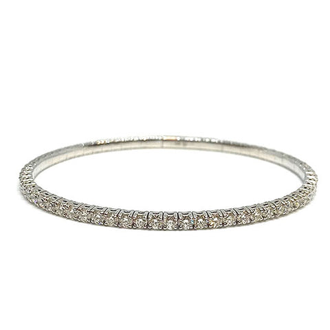 14K White Gold Flex Diamond Bangle