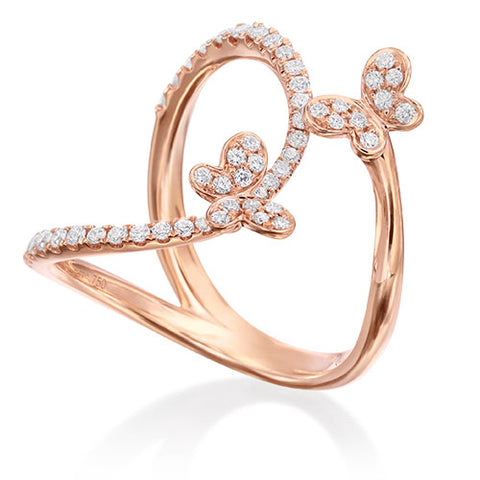 Diamond Butterfly Ring