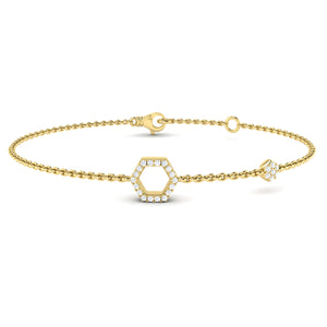 Vlora Serafina 14K Diamond Double Open Honeycomb Bracelet (0.13CTW)