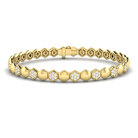 Vlora Serafina 14K Diamond Cluster Honeycomb Bracelet (1.05CTW)