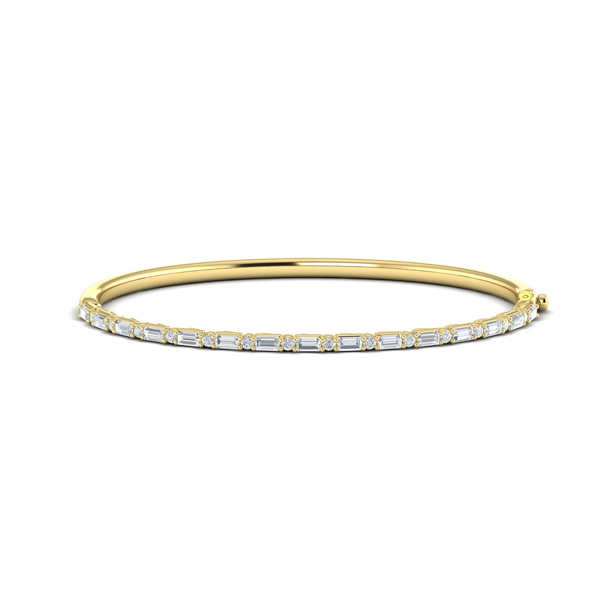 Vlora Adella 14K Diamond Baguette Hinged Bangle (Diamond 1.92CTW)