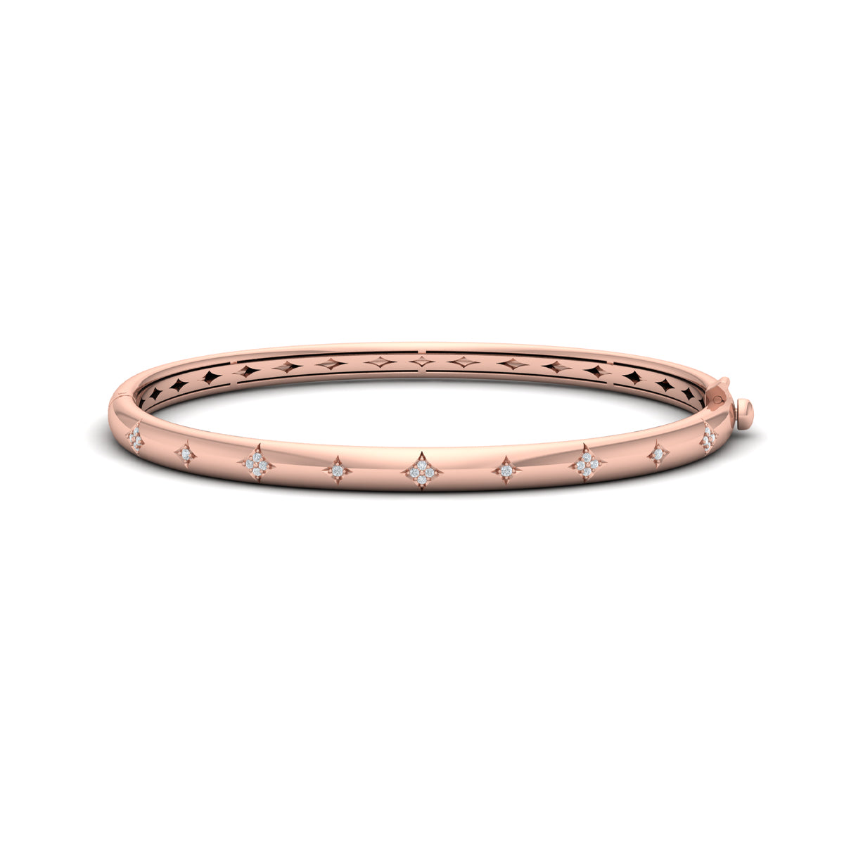 Vlora Estrella 14K Diamond Vlora Star Hinged Bangle (Diamond 0.13CTW)