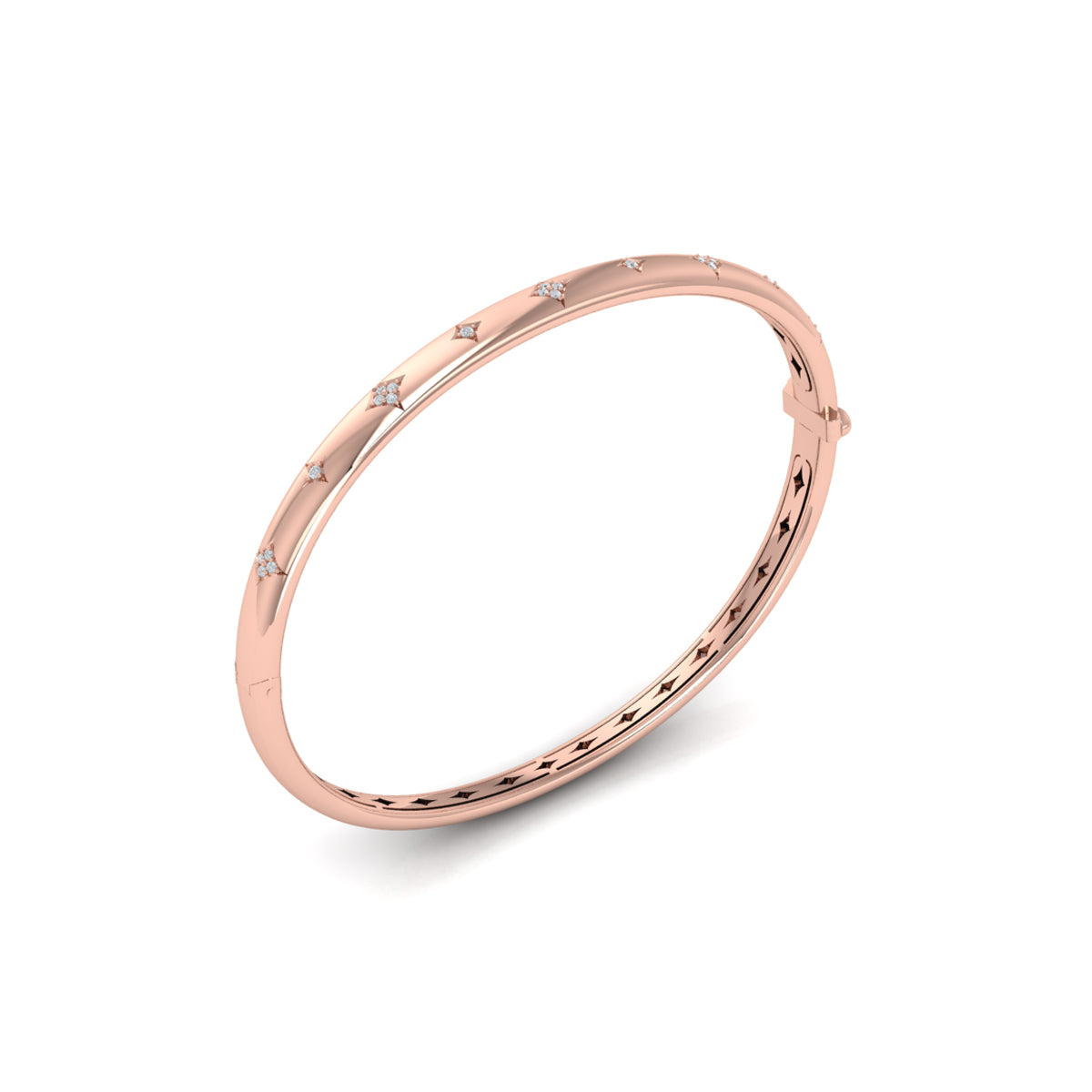Vlora Estrella 14K Diamond Vlora Star Hinged Bangle (Diamond 0.13CTW)
