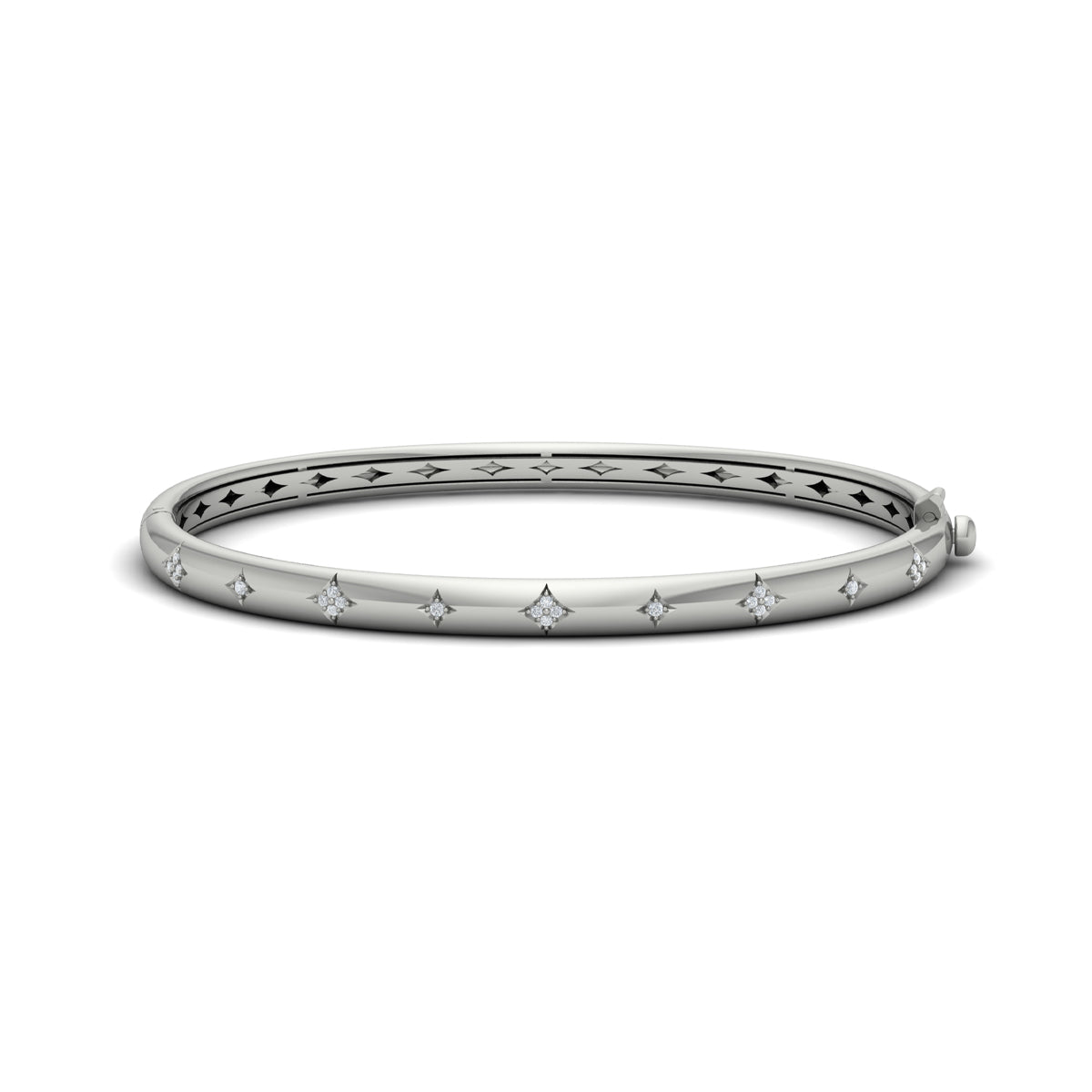 Vlora Estrella 14K Diamond Vlora Star Hinged Bangle (Diamond 0.13CTW)