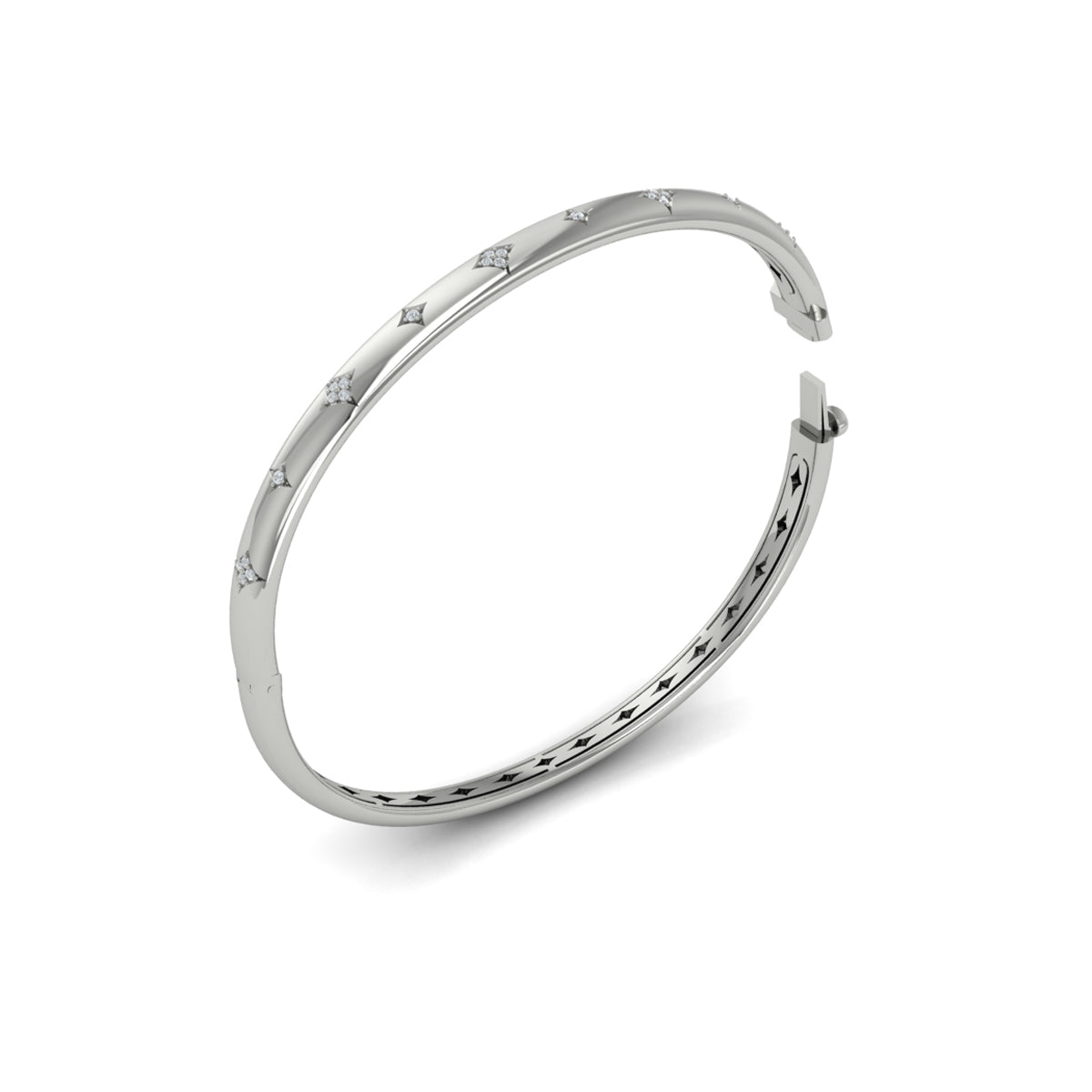 Vlora Estrella 14K Diamond Vlora Star Hinged Bangle (Diamond 0.13CTW)