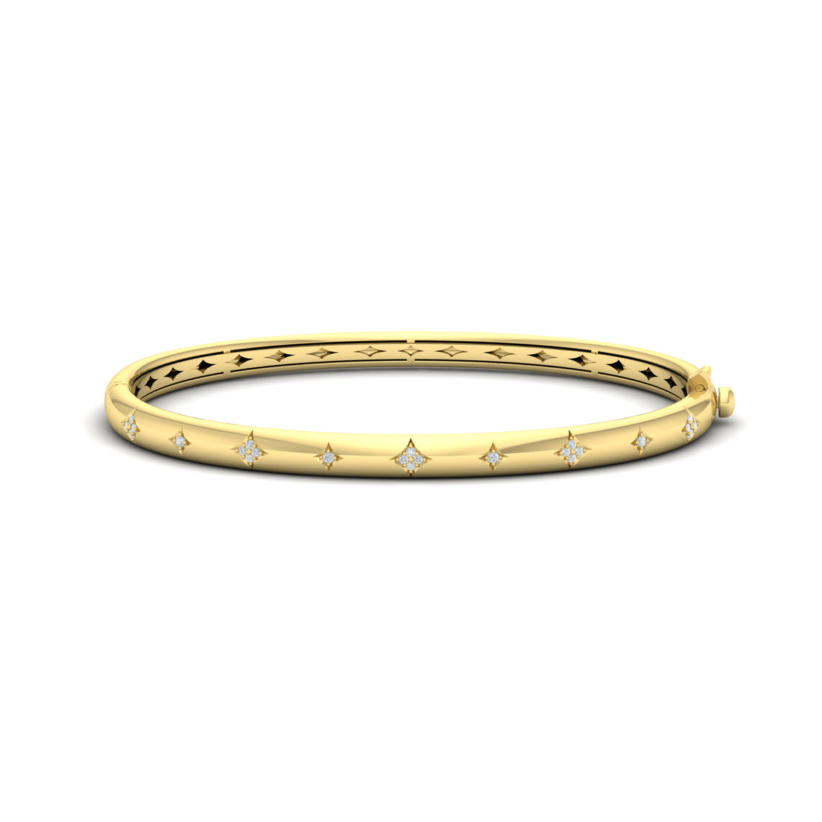 Vlora Estrella 14K Diamond Vlora Star Hinged Bangle (Diamond 0.13CTW)
