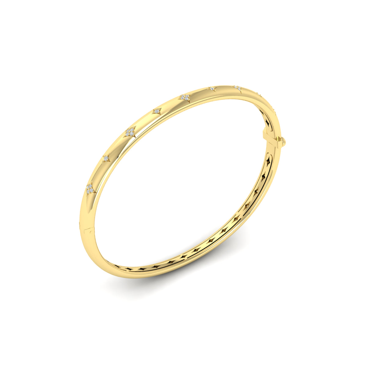 Vlora Estrella 14K Diamond Vlora Star Hinged Bangle (Diamond 0.13CTW)
