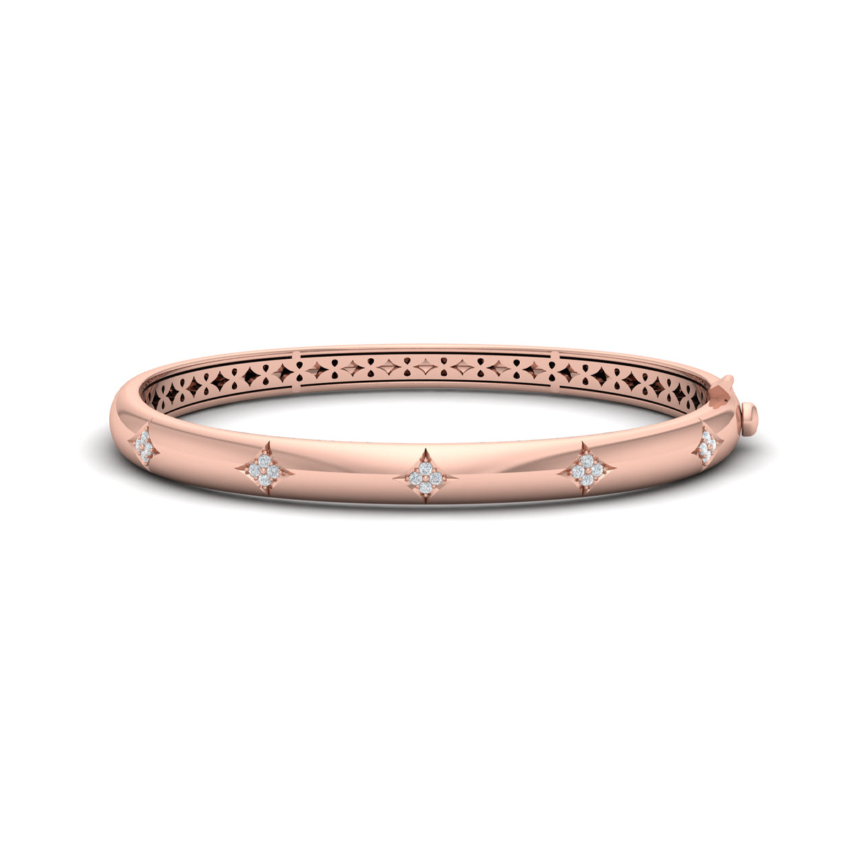 Vlora Estrella 14K Diamond Vlora Star Hinged Bangle (Diamond 0.25CTW)