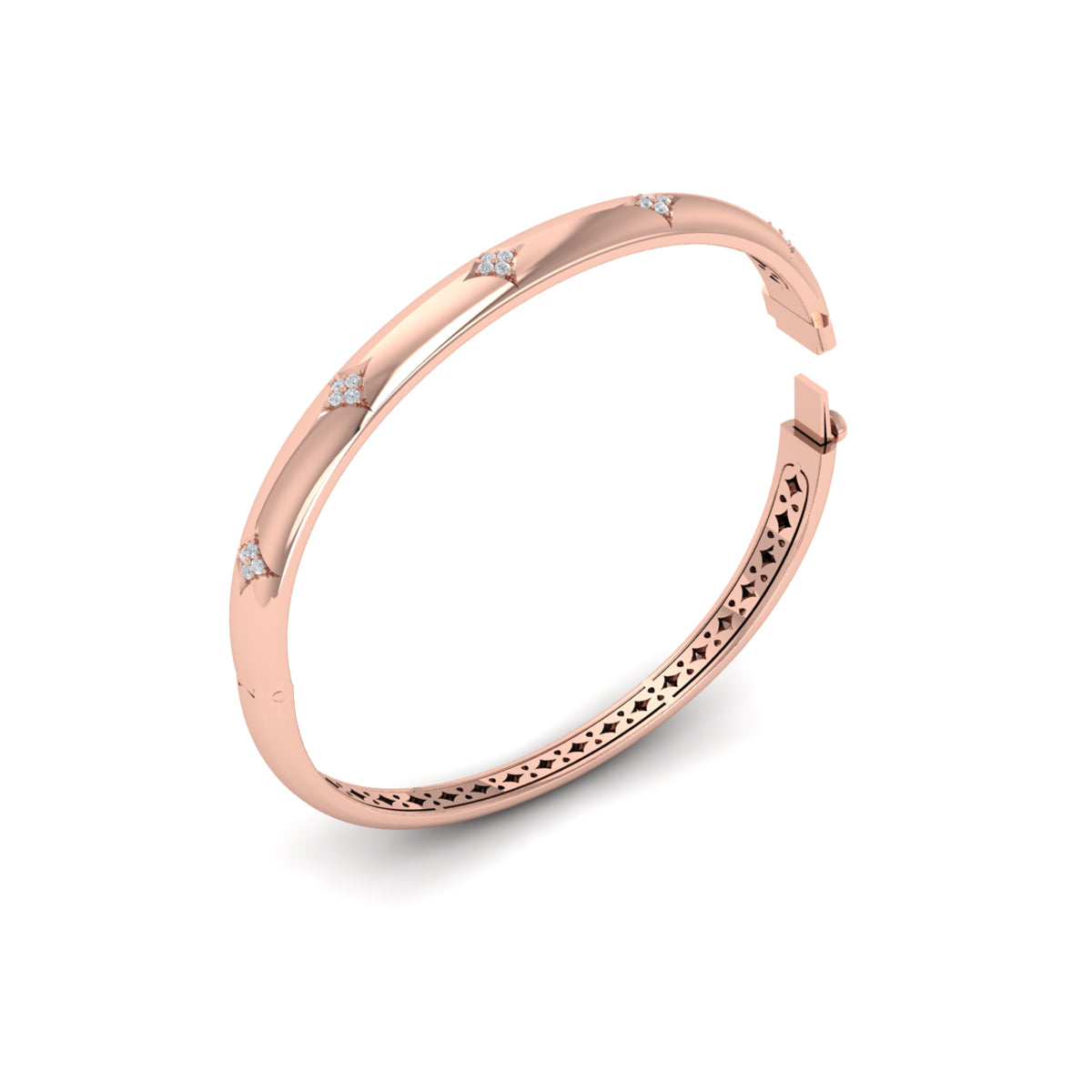 Vlora Estrella 14K Diamond Vlora Star Hinged Bangle (Diamond 0.25CTW)