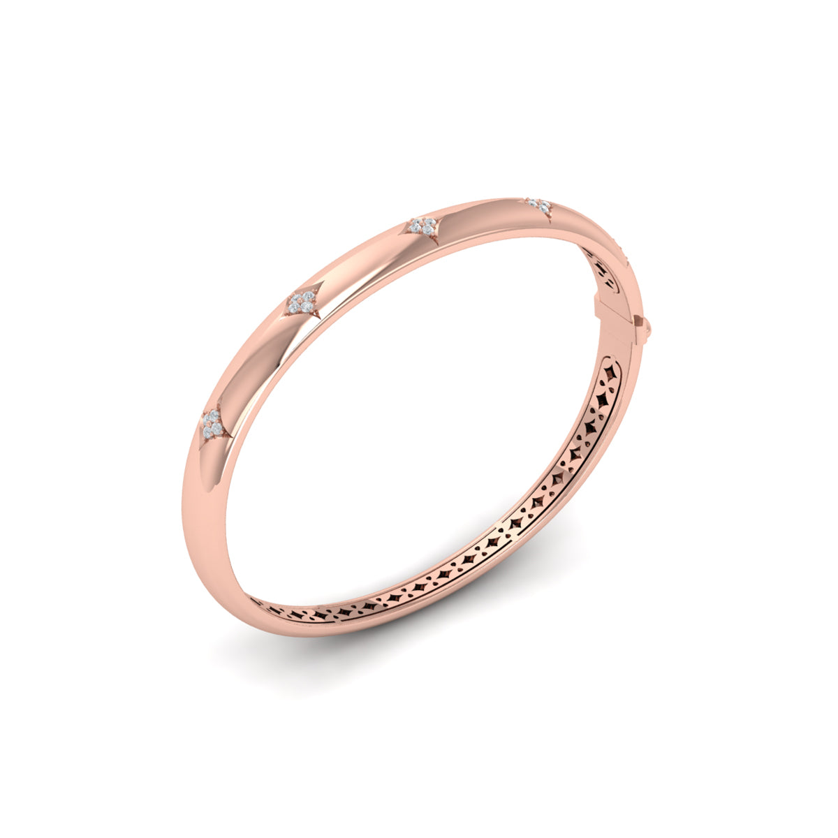 Vlora Estrella 14K Diamond Vlora Star Hinged Bangle (Diamond 0.25CTW)
