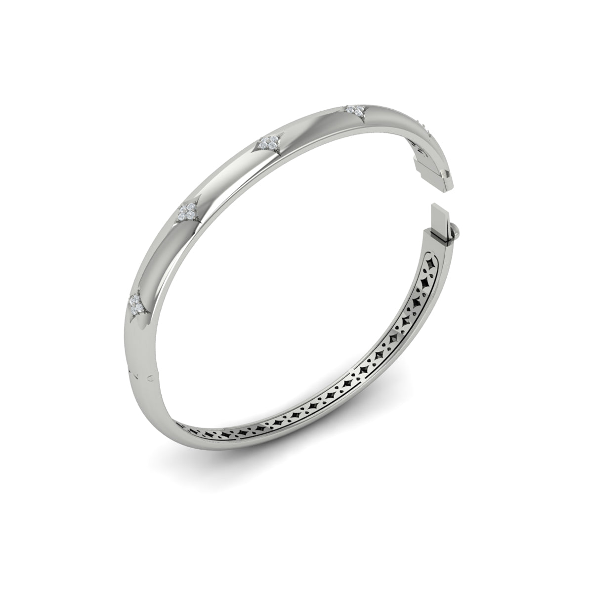 Vlora Estrella 14K Diamond Vlora Star Hinged Bangle (Diamond 0.25CTW)