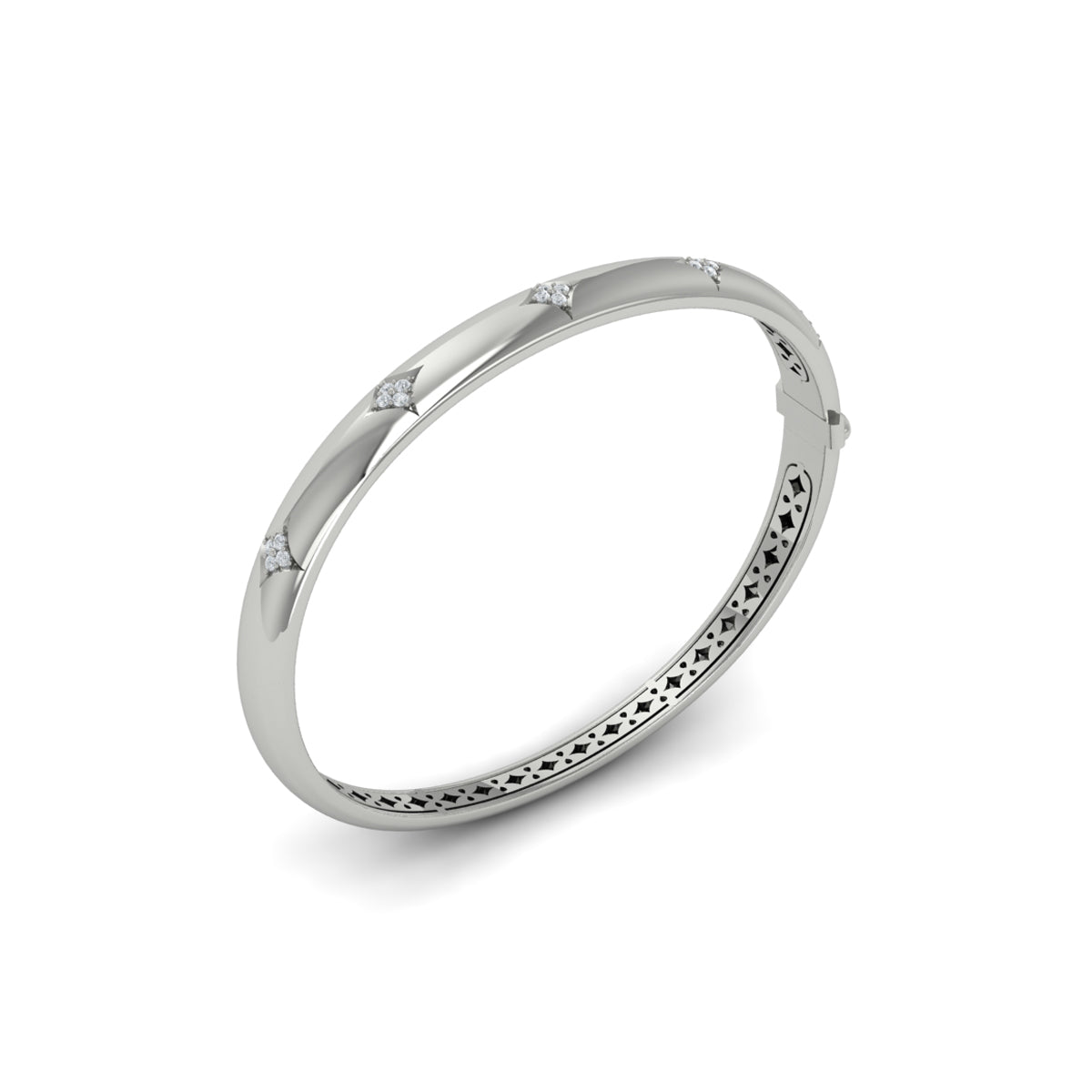 Vlora Estrella 14K Diamond Vlora Star Hinged Bangle (Diamond 0.25CTW)