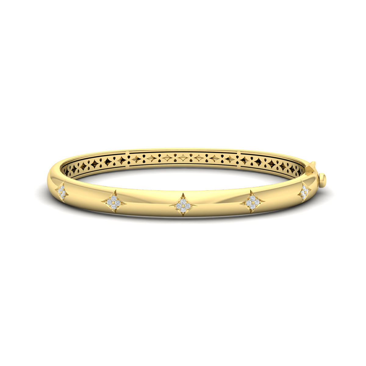 Vlora Estrella 14K Diamond Vlora Star Hinged Bangle (Diamond 0.25CTW)