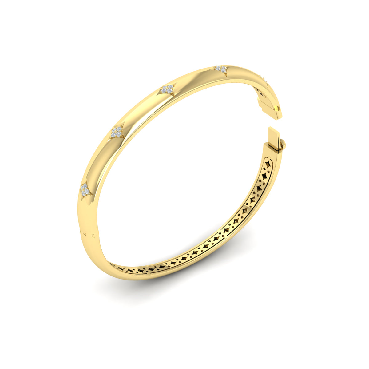 Vlora Estrella 14K Diamond Vlora Star Hinged Bangle (Diamond 0.25CTW)