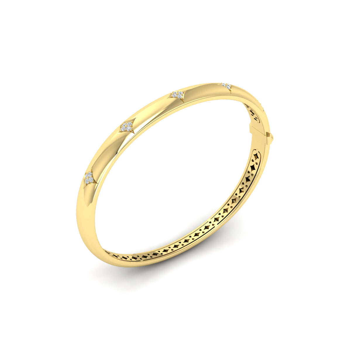 Vlora Estrella 14K Diamond Vlora Star Hinged Bangle (Diamond 0.25CTW)