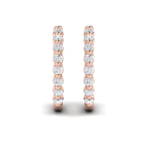 Vlora Adella 14K Gold Diamond Twist Huggie Hoop Earrings (0.72CTW)