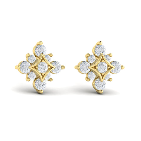 Vlora Estrella 14K Floating Diamond Star Stud Earrings (Diamond 1.24CTW)