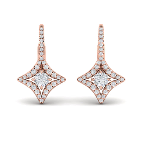 Vlora Estrella14K Diamond Vlora Star with Diamond Centerstone Huggie Earrings (0.79CTW)