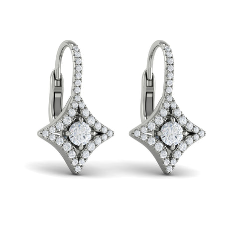 Vlora Estrella14K Diamond Vlora Star with Diamond Centerstone Huggie Earrings (0.79CTW)