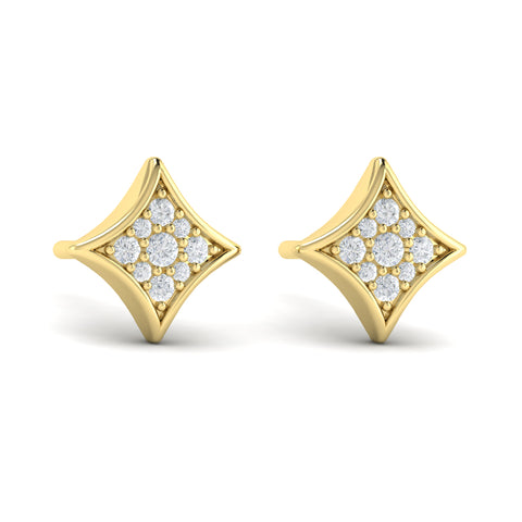 Vlora Estrella 14K Diamond Star Stud Earrings (Diamond 0.18CTW)